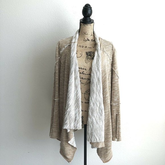 Free People Knit Cardigan Open Waterfall Front M - Picture 2 of 12